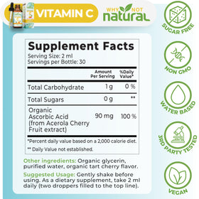 Vue de haut du flacon de Vitamine C Liquide Bio Why Not Natural