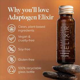 Vue de l'Adaptogen Elixir Isagenix sur une table