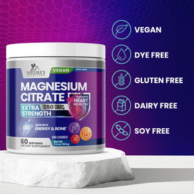 Vue de l'arrière de l'emballage Magnésium Citrate Nature's Nutrition