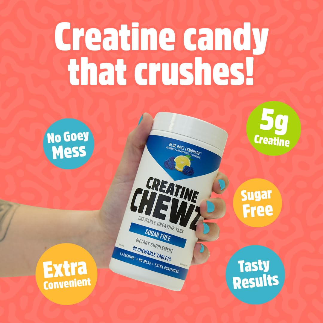 Vue de l'arrière de l'emballage PVL Creatine Chewz