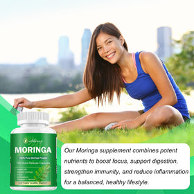 Vue de l'arrière de la boîte de capsules de Moringa etheray