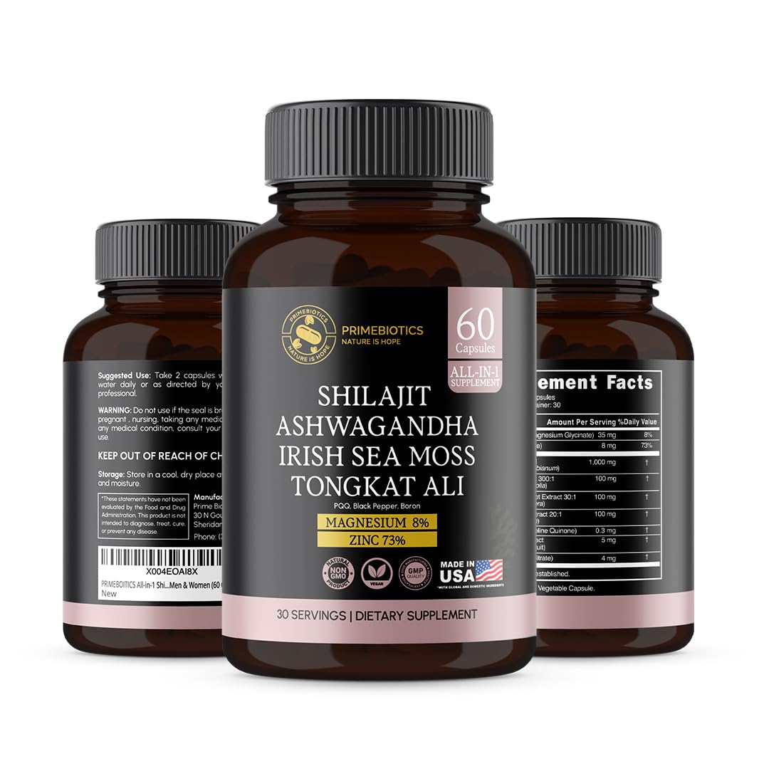 Vue de l'arrière de la bouteille de Shilajit PrimeBiotics