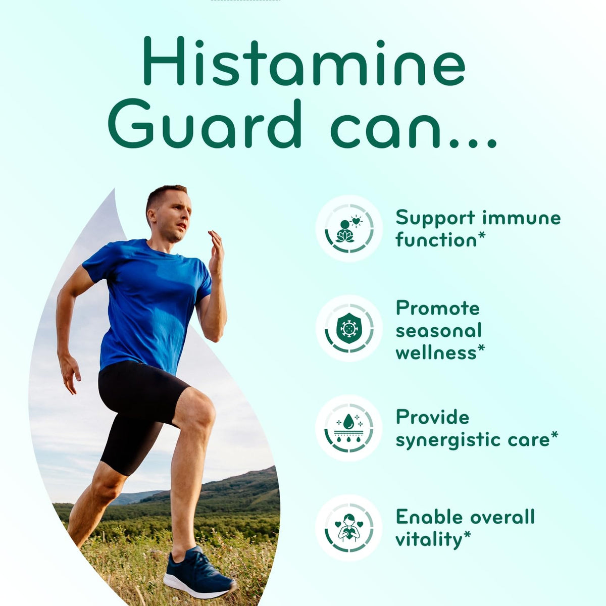 Vue de l'arrière du flacon Clear Formulas Histamine Guard