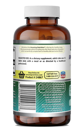 Vue de l'arrière du flacon d'Amazing Nutrition Biotine