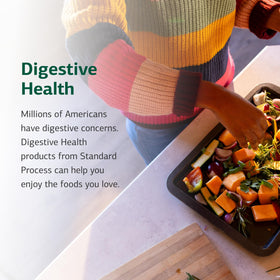 Vue de l'arrière du flacon de Enzycore avec informations nutritionnelles