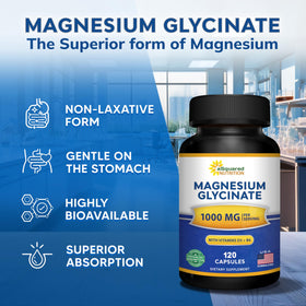 Vue de l'arrière du flacon de Magnésium Glycinate 1000mg