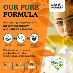 Vue de l'arrière du flacon de Wild & Organic Goutte de Bouleau Liquide