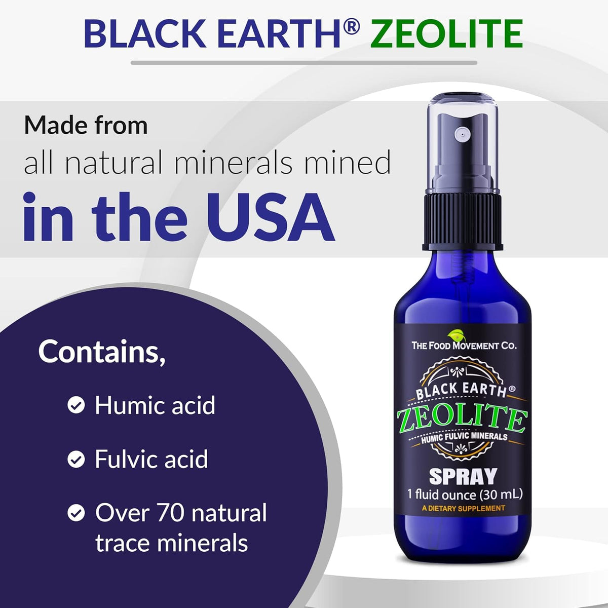 Vue de l'arrière du spray Zeolite Noir 1 oz