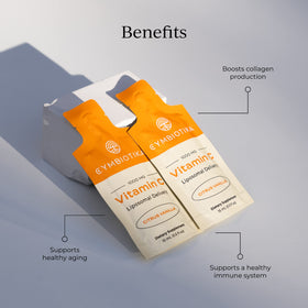 Vue de l'emballage de Vitamine C Liposomale CYMBIOTIKA