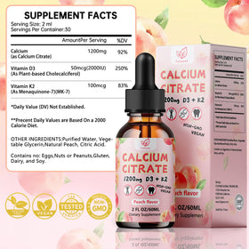 Vue de l'emballage des gouttes de calcium citrate Fzjjyana