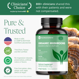 Vue de l'emballage du complément alimentaire aux champignons Pure Micronutrients