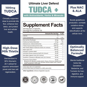 Vue de l'étiquette de Totaria TUDCA 1000mg