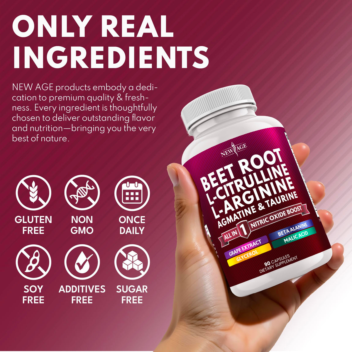 Vue de l'étiquette des capsules de betterave NEW AGE