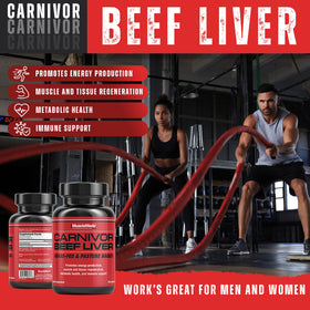 Vue de l'étiquette des capsules de foie de boeuf MuscleMeds