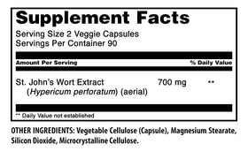 Vue de l'étiquette du complément alimentaire millepertuis Amazing Nutrition