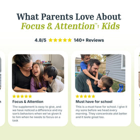 Vue de l'étiquette du flacon de Dr. Green Mom Focus & Attention