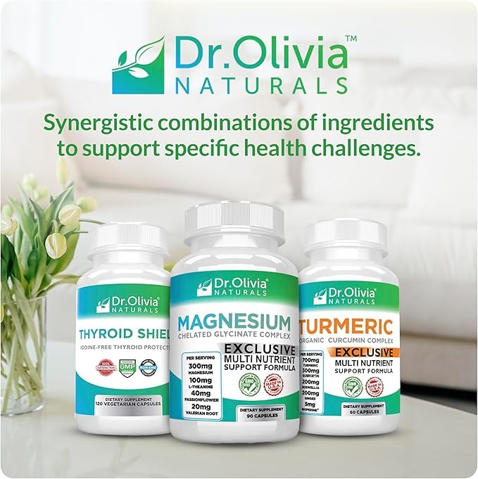 Vue de l'étiquette du flacon de Glycinate de Magnésium Dr. Olivia Naturals