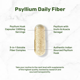 Vue de l'étiquette du flacon de psyllium 1500mg DEAL SUPPLEMENT