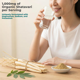Vue de l'étiquette du flacon de Shatavari bio Eleva Nutrition
