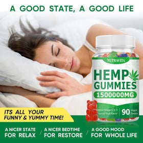 Vue de l'étiquette du pot de gummies Nutravita