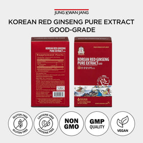 Vue de l'extrait pur de ginseng rouge coréen JUNG KWAN JANG