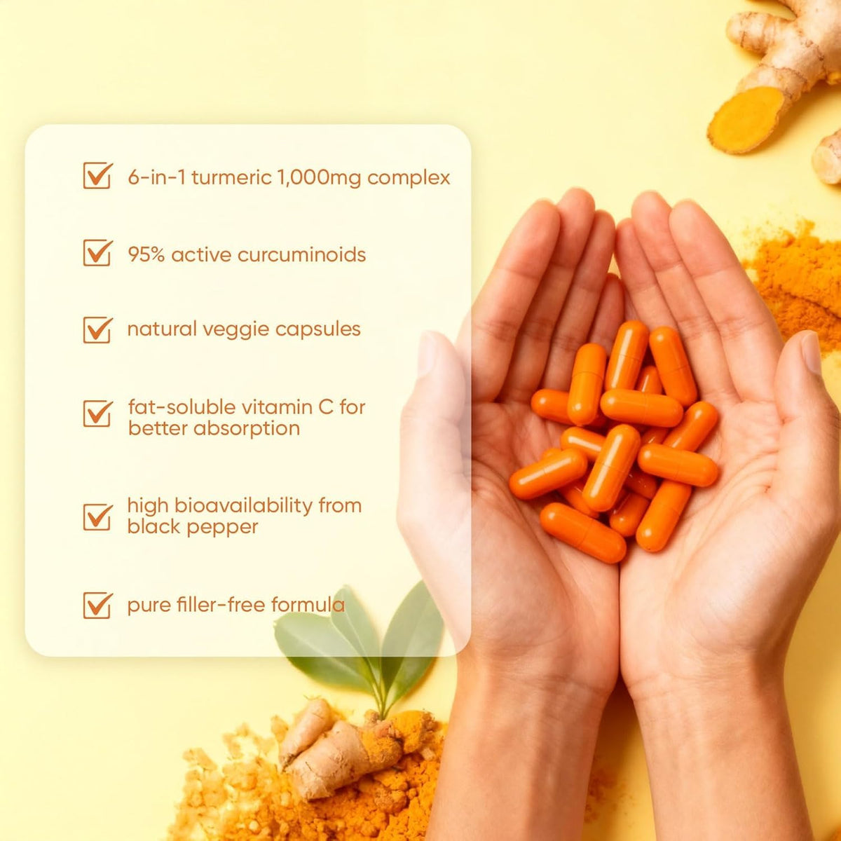 Vue de la boîte Awjsde Curcuma 1000mg 6-en-1 avec étiquette