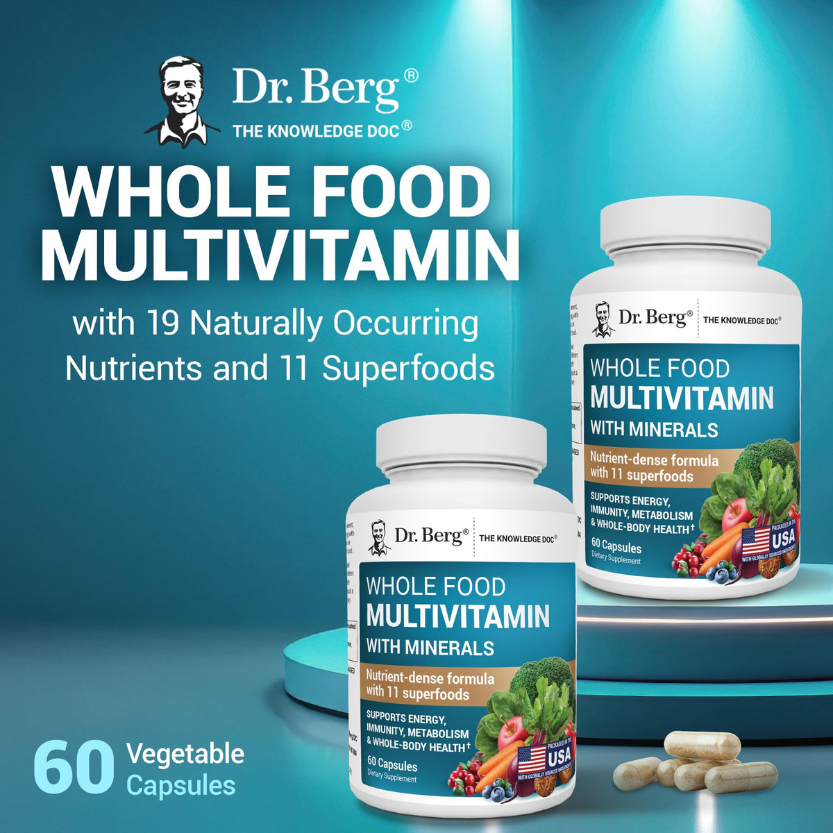Vue de la boîte de multivitamines Dr. Berg ouverte