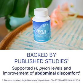Vue de la boîte de PyloGuard de Microbiome Labs ouverte