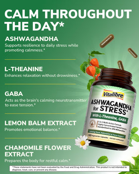 Vue de la boîte de Vitalibre Ashwagandha avec capsules