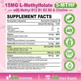 Vue de la boîte des gummies L-Méthylfolate 15 mg Luislyfe