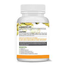 Vue de la bouteille de Garcinia Cambogia sur une table