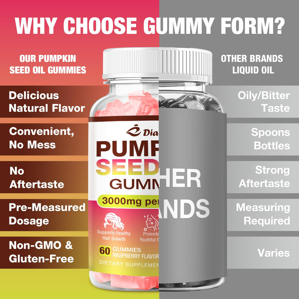 Vue de la bouteille de gummies DIAOLAI avec un fond naturel