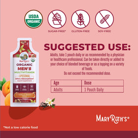 Vue de la bouteille de multivitamine liposomale MARYRUTH'S avec sachets