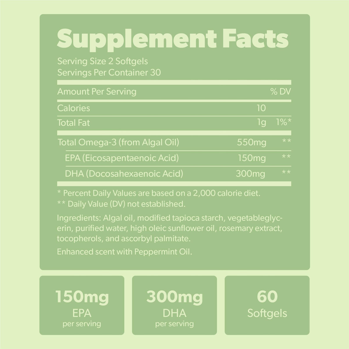 Vue de la bouteille Omega 3 Végétal sapling sur une surface en bois