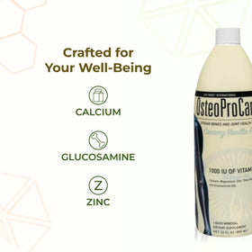 Vue de la bouteille OstéoProCare Life Force avec dosage