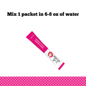 Vue de la bouteille Regular Girl avec sachets à côté