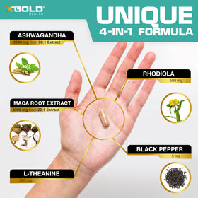 Vue de la capsule X Gold Health avec un fond naturel