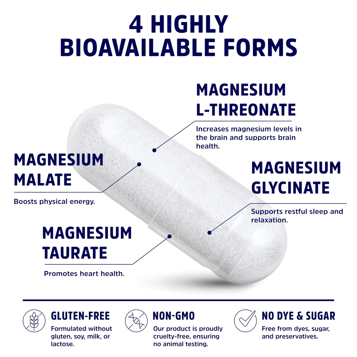 Vue de la composition des capsules de Magnésium L-Thréonate American Research Supplements