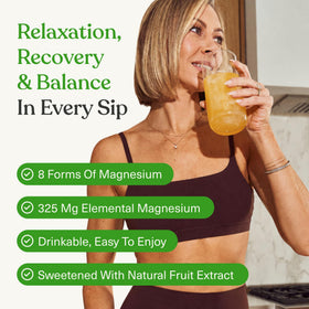 Vue de la poudre de BIOptimizers Magnesium Breakthrough Drink dans un verre