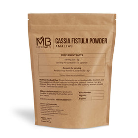 Vue de la poudre de Cassia Fistula MB Herbals 227G en gros plan