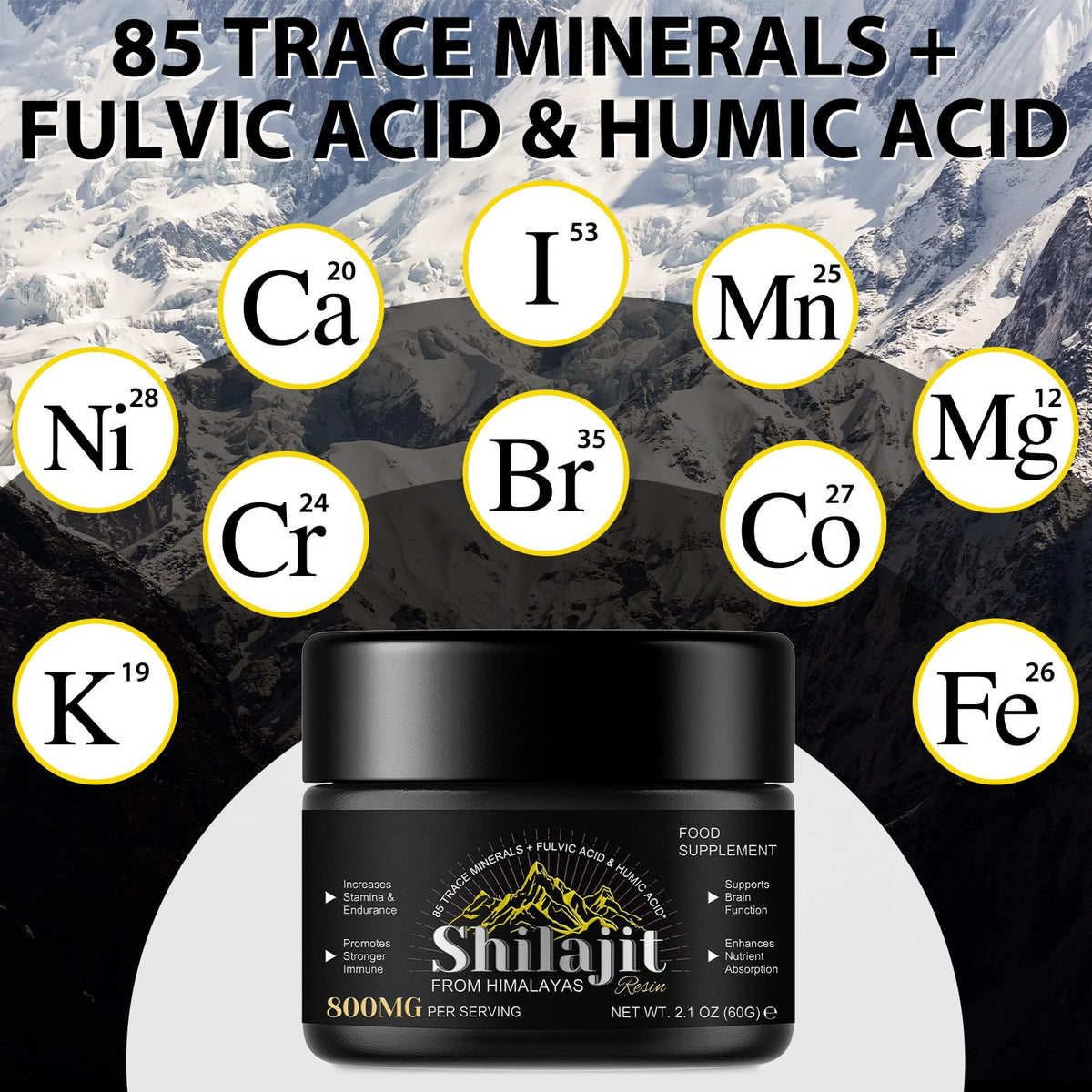 Vue de la résine de Shilajit sur une cuillère doseuse