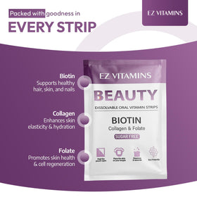 Vue de près d'un strip de beauté EZ VITAMINS