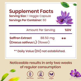 Vue de près d'une capsule végétale de Catalyst Nutrition Extrait de Safran
