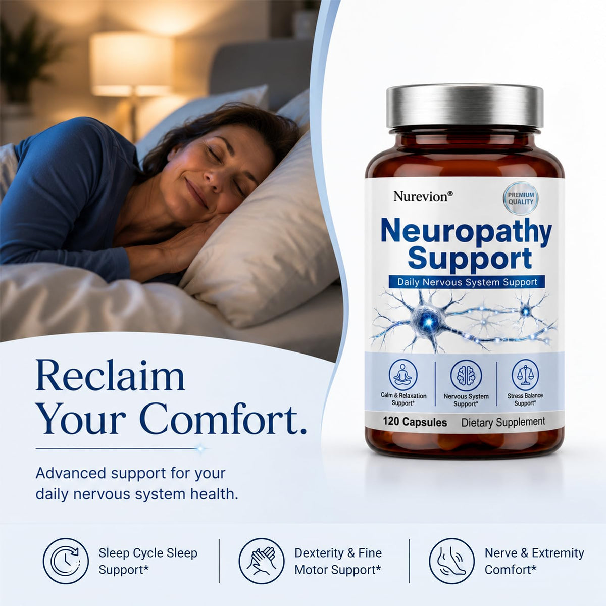 Vue de près de capsules Nurevion avec un éclairage naturel