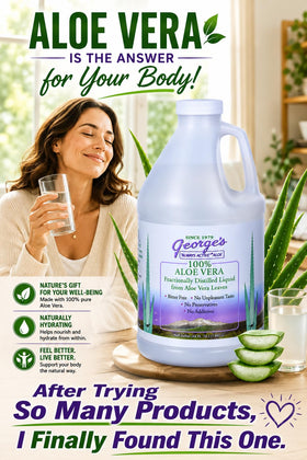 Vue de près de la boisson Aloe Vera ILIOS, liquide clair