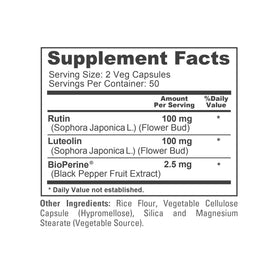 Vue de près de la capsule de NusaPure Luteolin et Rutin