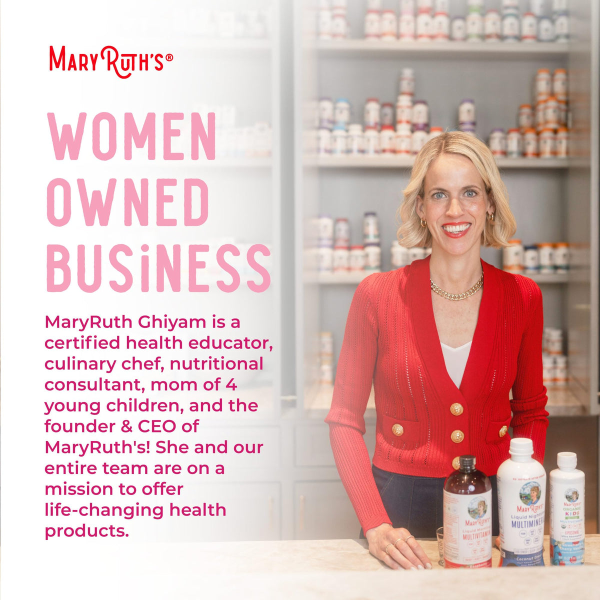 Vue de près de la multivitamine liposomale MARYRUTH'S