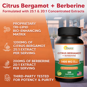 Vue de près des capsules de Citrus Bergamot avec Berbérine