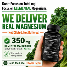 Vue de près des capsules de glycinate de magnésium pur HCL HERBAL CODE LABS
