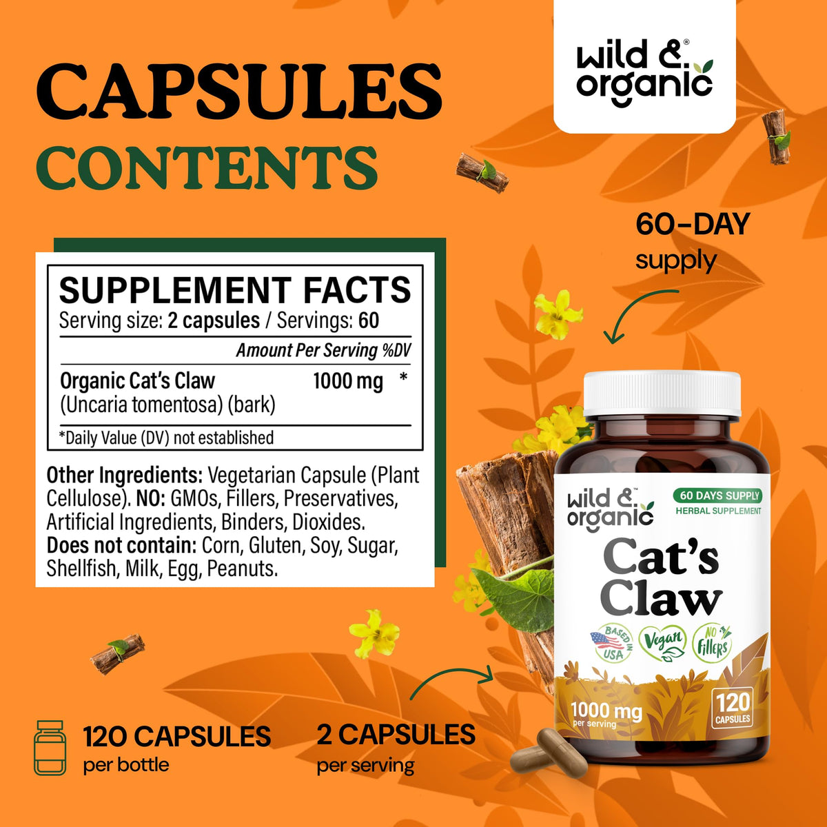 Vue de près des capsules de Griffe du Chat Wild & Organic